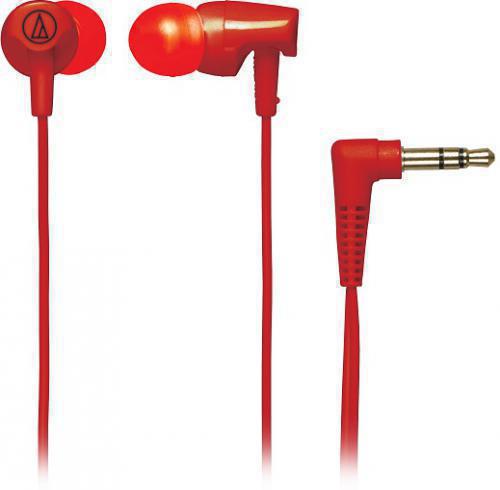 Audio Technica ATH-CLR100RD Clear In-Ear Headphones - Red; Crystal-clear sound and excellent detail resolution; Easy-traveling audio performance with cord-wrap included; Comfortable long-wearing design; In-ear (canal-style) headphones; Type: Dynamic; Driver Diameter: 8.5 mm; Frequency Response: 20 - 25000 Hz; Maximum Input Power: 20 mW; Sensitivity: 103 dB; Impedance: 16 ohms; Weight: 3.4 g; Cable: 1.2 m Y-type; UPC 4961310119416 (ATHCLR100RD ATH-CLR100RD ATH-CLR100 RD)