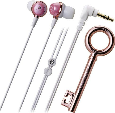 Audio Technica ATH-CKF500LPK In-Ear Headphones with Rhinestone, In-ear ear-bud Headphones Form Factor, Dynamic Headphones Technology, Wired Connectivity Technology, 16 - 23000 Hz Frequency Response, 102 dB/mW Sensitivity, 16 Ohm Impedance, 0.3 in Diaphragm, 1 x headphones - mini-phone stereo 3.5 mm Connector Type, Light pink Color, UPC 042005171750 (ATHCKF500LPK ATH-CKF500LPK ATH CKF500LPK)