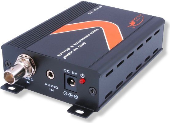 Atlona AT-HD120 Composite Video and Stereo Audio to HDMI; Converts composite video and stereo audio to HDMI; With a built in converter the AT-HD120 will combine a composite video (BNC) signal and stereo audio signal into a signal that passes over a single HDMI cable; Built in Scaler; Compatible with NTSC and PAL video formats; Dimensions 3.1