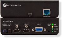 ATLONAATHDVS150TX Switcher for HDMI and VGA Inputs with HDBaseT Output; Features two HDMI inputs plus a VGA input with 3.5mm audio connector; Allows advanced HDMI display devices to be used with legacy VGA sources; Note: Audio signals will not pass without an accompanying video signal; Transmits AV signals up to 230 ft (70m) @ 1080P and 130 ft. (40m) @ 4K/UHD using CAT6a/7 cable; Color Space: YUV, RGB; Chroma Subsampling: 4:4:4, 4:2:2, 4:2:0 (ATLONAATHDVS150TX DEVICE SWITCHER DISPLAY SOUND) 
