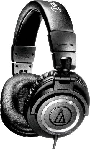 Audio-Technica ATH-M50 Professional Studio Monitor Headphones with Coiled Cable, 45 mm Driver Diameter, Frequency Response 15 - 28000 Hz, Maximum Input Power 1600 mW at 1 kHz, Sensitivity 99dB, Impedance 38 ohms, Exceptional audio quality for professional monitoring and mixing, Collapsible design ideal for easy portability and convenient storage, EAN 4961310095802 (ATHM50 ATH M50 AT-HM50 ATHM-50)