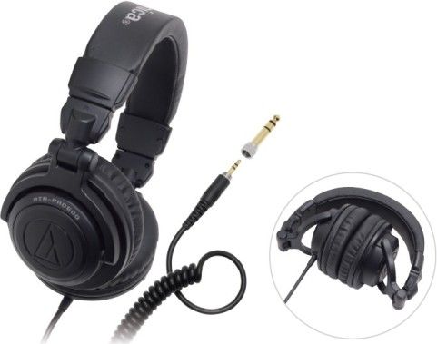 Audio Technica ATH-PRO500BK Headphones - Ear-cup, Ear-cup Headphones Form Factor, Dynamic Headphones Technology, Wired Connectivity Technology, Stereo Sound Output Mode, 10 - 30000 Hz Frequency Response, 100 dB/mW Sensitivity, 38 Ohm Impedance, 1.6 in Diaphragm, Neodymium Magnet Material, 1 x headphones mini-phone stereo 3.5 mm Connector Type, Headphones cable - integrated - 5 ft, UPC 042005148073 (ATHPRO500BK ATH-PRO500BK ATH PRO500BK ATHPRO500 ATH-PRO500 ATH PRO500)