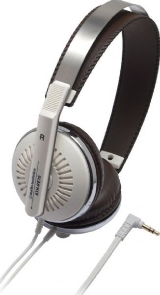 Audio Technica ATH-RE70WH headphones - Ear-cup, Ear-cup Headphones Form Factor, Dynamic Headphones Technology, Wired Connectivity Technology, Stereo Sound Output Mode, 10 - 24000 Hz Frequency Response, 100 dB/mW Sensitivity, 42 Ohm Impedance, 1.6 in Diaphragm, 1 x headphones -mini-phone stereo 3.5 mm Connector Type, UPC 042005170005 (ATHRE70WH ATH-RE70WH ATH RE70WH)