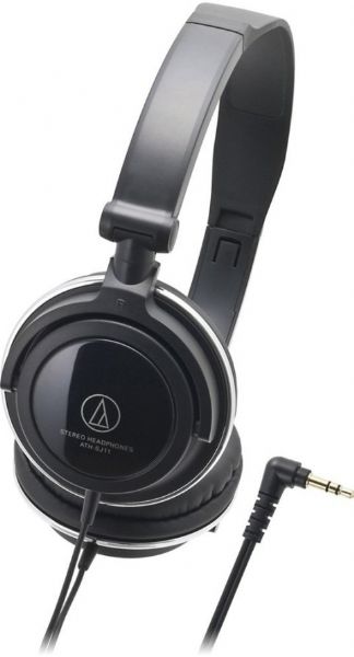 Audio Technica ATH-SJ11BK Headphones - Ear-cup, Ear-cup Headphones Form Factor, Dynamic Headphones Technology, Wired Connectivity Technology, Stereo Sound Output Mode, 15 - 22000 Hz Frequency Response, 104 dB/mW Sensitivity, 32 Ohm Impedance, 1.4 in Diaphragm, 1 x headphones - mini-phone stereo 3.5 mm, UPC 042005170012 (ATHSJ11BK ATH-SJ11BK ATH SJ11BK ATHSJ11 ATH-SJ11 ATH SJ11)