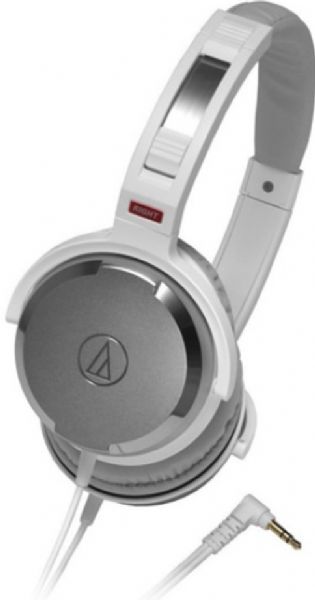 Audio Technica ATH-WS50WH Solid Bass - headphones - Ear-cup, Ear-cup Headphones Form Factor, Dynamic Headphones Technology, Wired Connectivity Technology, Stereo Sound Output Mode, 10 - 24000 Hz Frequency Response, 99 dB/mW Sensitivity, 40 Ohm Impedance, 1.6 in Diaphragm, 1 x headphones - mini-phone stereo 3.5 mm Connector Type, 1 x headphones cable - integrated - 4 ft (ATHWS50WH ATH-WS50WH ATH WS50WH)