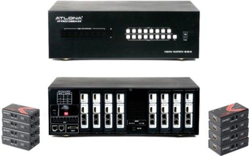 Atlona AT-PROHD88M-SR PRO HDMI 8x8:2 Matrix Switch with CAT5/6 and Local HDMI Outputs with 3D Support, 3D Capable, Supporting the latest (HDMI1.3) 36 bit deep color standard, it can be connected even to the latest Blu-ray players, set top boxes, AV receivers or Apple TV, HDCP 1.1 and DVI1.0 compliant, UPC 878248009631 (ATPROHD88MSR ATPROHD88M-SR AT-PROHD88MSR)