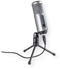 Audio-Technica ATR-2500-USB Cardioid Condenser USB Microphone, External Type, Electret condenser Microphone Technology, Cardioid Microphone Operation Mode, Wired Connectivity Technology, Cardioid - 30 - 15000 Hz - Output Impedance 16 Ohm Audio Input Details, 1 x headphones mini-phone stereo 3.5 mm 1 x USB 4 pin USB Type B Connector Type, 1 x USB cable - external - 6 ft Cables Included, UPC 042005170227 (ATR2500USB ATR-2500-USB ATR 2500 USB) 