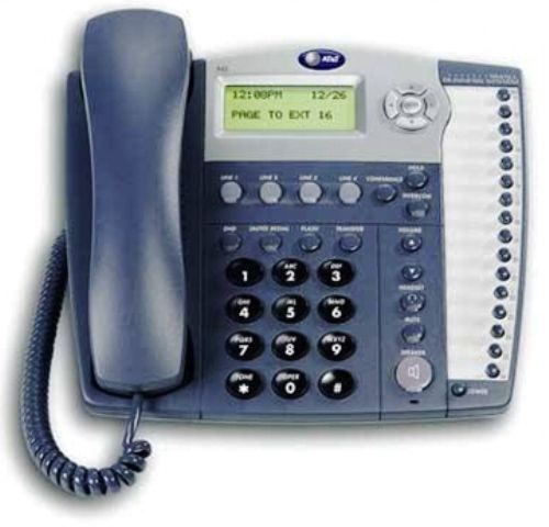 AT&T 00146 Model 945 Four-Line Small Business System Speakerphone Compatible with AT&T 944, 955, 964, 974 and 984, 32-speed dial and 16-intercom memory locations, 4-Line Operation, Dial-in-Base Speakerphone, 3-Party Conferencing, Headset compatible, Receiver volume control, Selectable ringer tones, Base LCD screen (ATT00146 ATT-00146 ATT 00146 ATT945 ATT 945 ATT-945) 