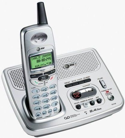 AT&T 2126  Cordless Answering System with Caller ID & Call Waiting - 2.4GHz, Digital answering system with 15 minutes of recording time, Phone book with 30 stations and nine-station speed dial, Integrated answering system, Speakerphone, Page/handset locator, Hearing aid compatible (ATT 2126 ATT-2126 2126)