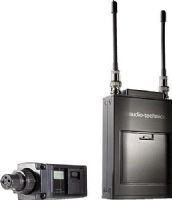 Audio-Technica ATW-1812D Camera-mount UHF Wireless System, Operating frequency 655.500 to 680.375 MHz, Frequency Stability +/-0.005%, Phase Lock Loop frequency control, Normal Deviation +/-10 kHz, Operating Range 100 m (300'), Frequency Response 70 Hz to 15 kHz, UHF reception with 996 frequencies selectable in 25 kHz steps, UPC 042005146314 (ATW1812D ATW 1812D ATW-1812 ATW1812) 