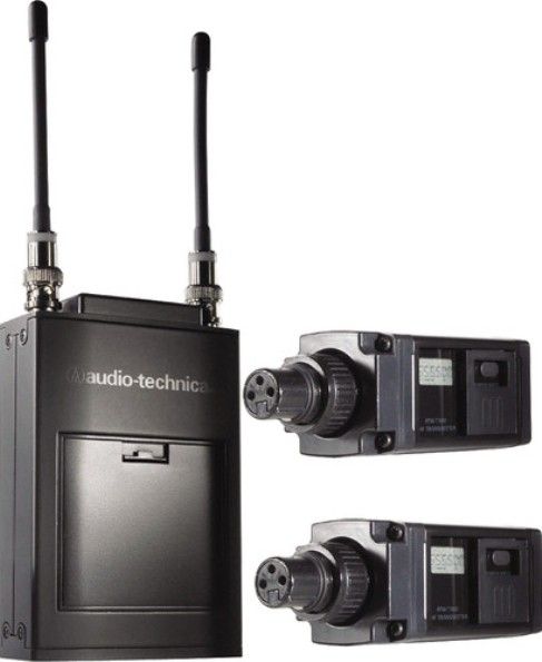 Audio Technica ATW1822D Dual Wireless Mic System, Dual Camera Mount UHF, UHF Band D: 655.500 to 680.375 MHz RF Carrier Frequency Range, 100m - 300'  typical Approx. Working Range, 70Hz to 15kHz Overall Frequency Response, 104dB at 30kHz deviation - A-weighted, maximum modulation 37kHz Signal-to-Noise Ratio, 996 total per band - 25kHz increments No Of Channels, UPC 042005146376 (ATW1822D ATW-1822-D ATW 1822 D ATW1822 ATW-1822 ATW 1822)
