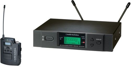 Audio-Technica ATW-3110AC Basic Wireless Body-Pack System, Includes ATW-R3100 Receiver and ATW-T310 Transmiter, UHF Frequency, RF Carrier Frequency Range Band D: 655.500 to 680.375 MHz, Approx. Working Range 300', Overall Frequency Response 70 Hz to 15 kHz, Signal-to-Noise Ratio 110 dB at 35 kHz deviation (IEC-weighted), 200 Channels (ATW3110AC ATW 3110AC ATW-3110A)