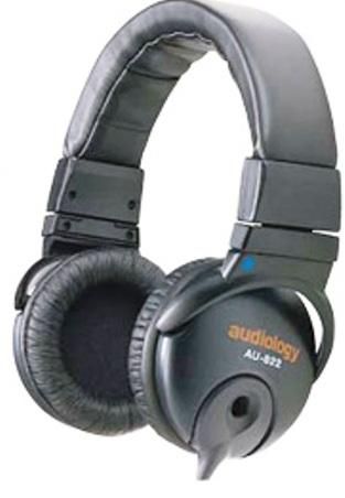 Audiology AU-822 Transcend Headphone, Enhanced Acoustic Duct System, Extra Cushion, Adjustable Frame, Superb Sound Quality, Single Sided Cord (AU822, AU 822)
