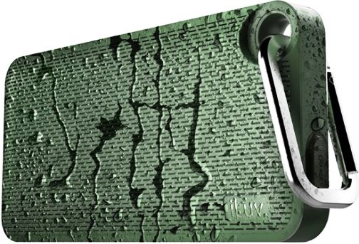 iLuv AUDMINI6GN Aud Mini 6 Slim Portable Weather-resistant Wireless Bluetooth Speaker, Green; For use with iPhone 6, iPhone 6 Plus, iPhone 5s/5c/5/4S, Galaxy S6, Galaxy S5/S4/S3, Galaxy Note 4/3, LG, HTC, all iPad Air, all iPad, all iPad mini, and other Bluetooth-compatible smartphones and tablets; Balanced, full-range sound; UPC 639247094253 (AUD-MINI6GN AUDMINI-6GN AUDMINI6-GN) 