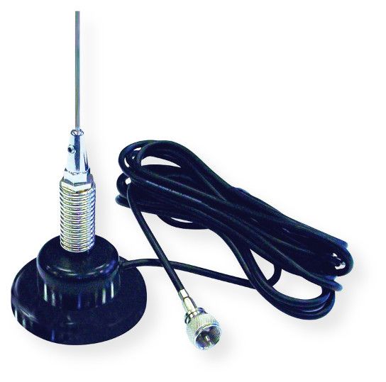 Accessories Unlimited Model AUMAGS 3 Foot Black Low Profile Magnetic Mount CB Antenna with Shock Spring and 15' Coaxial Cable; UPC 722900000590 (3 FOOT BLACK LOW PROFILE MAGNETIC MOUNT CB ANTENNA SHOCK SPRING 15' COAXIAL ACCESSORIES UNLIMITED-AUMAGS AU-MAGS AUMAGS)