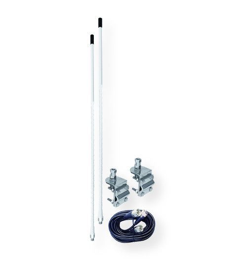 Accessories Unlimited Model AUMM24-W 4 Foot White Dual 3-Way SO239 Mirror Mount CB Antenna Kit with 9' Coaxial Cable and PL259 Connector; UPC 722900000736 (4' WHITE DUAL 3 WAY SO239 MIRROR MOUNT CB ANTENNA KIT 9' COAXIAL PL259 ACCESSORIES UNLIMITED-AUMM24W AUMM24-W AUMM24W)