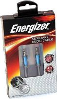 Energizer AUXBL Auxiliary Audio Cable, Blue, Dual Balance Conductors, Nickel Plated Contacts, 3.55mm Audio Devices, 4 Foot Cord Length, UPC 847181003594 (AUX-BL AUX BL) 