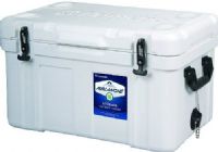 Dometic AVAL55L White Avalanche Ultimate Outdoor Cooler, 55 Liters, All weather heavy-duty 'T" latches for durability, 2" drain plug on stainless steel chain, stays where you need it, Integrated stainless steel hinges with auto lock, Four reversible skid/non-skid feet for any surface, UPC 713814212209 (AVAL55L AVAL-55L AVAL 55L) 