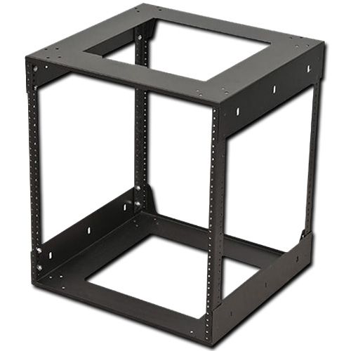 AVFI DIR9200-10 Rack Module 10U Sizes; Powder coated, all steel construction; EIA compliant, threaded rack rails (10-32 screws); Large top and bottom cable access openings; Drop in design can be pre-racked; Can be secured or fastened through bottom or side holes; Ships knocked down with hardware (5 min assembly); Dimensions 18.62