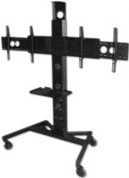 AVFI PM-XFL-D Large Mobile Display Stand For Dual Monitors; Accommodates two 40" - 70" displays; Max TV VESA hole location - 700mm W X 440mm H; Sturdy 11 Ga steel construction; Base is heavy-duty steel tube construction; Scratch resistant powder coat finish; 5" metal ball bearing casters, non-marking wheels and dustguards, 2 are locking; Wiring channel inside main pillar; UPC N/A (AVFIPMXFLD AVFI PMXFLD PM XFL D PM-XFL-D DUAL MONITOR) 