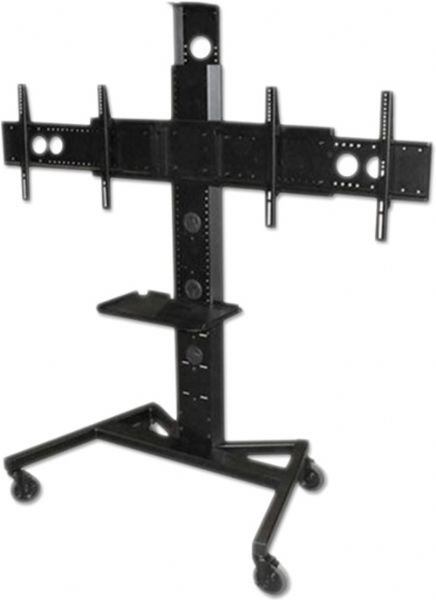 AVFI PM-XFL-D Large Mobile Display Stand For Dual Monitors; Accommodates two 40