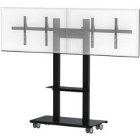 AVFI SYZ80-D-B Mobile Interactive Stand for Dual Monitors, Black Metal; Accommodates 42"-70" display screen sizes; Scratch resistant powder coat finish (Black); VESA pattern 300 x 300mm – 1100 x 650mm max; Maximum display weight cannot exceed 250 lbs; Adjustable TV bracket height during setup, 3 height settings and 2 horizontal settings; Cable passage in both columns; UPC N/A (AVFISYZ80DB AVFI SYZ80DB SYZ80-D-B SYZ80 MOBILE STAND SINGLE MONITOR BLACK) 