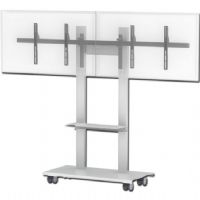 AVFI SYZ80-D-W Mobile Interactive Stand for Dual Monitors, White Metal; Accommodates 42"-70" display screen sizes; Scratch resistant powder coat finish (White); VESA pattern 300 x 300mm – 1100 x 650mm max; Maximum display weight cannot exceed 250 lbs; Adjustable TV bracket height during setup, 3 height settings and 2 horizontal settings; Cable passage in both columns; UPC N/A (AVFISYZ80DW AVFI SYZ80DW SYZ80-D-W SYZ80 MOBILE STAND SINGLE MONITOR WHITE) 