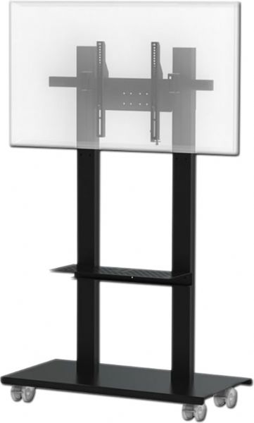 AVFI SYZ80-S-B Mobile Interactive Stand For Single Monitors, Black Metal; Accommodates 40