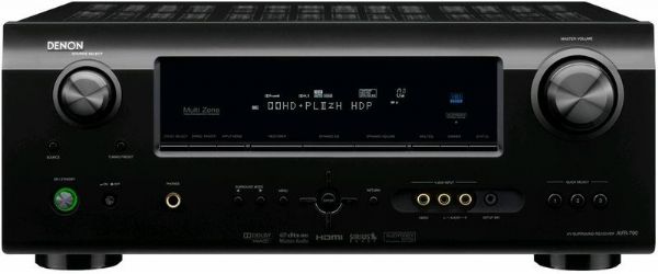 Denon AVR-790 A/V Receiver, 7.1 Channel Channels, 2 x 90W RMS (20Hz to 20kHz) at 8Ohm 0.1% THD - Front Left/Right Output Power, Dolby Pro Logic IIx Sound System, 87.5MHz to 107.9MHz - FM Frequency Band/Bandwidth, 56 - AM/FM Station Presets, 1 x S-Video In - Rear Interfaces/Ports, 110V AC Input Voltage (AVR 790 AVR790)