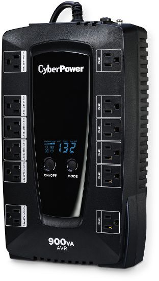 CyberPower AVRG900LCD Intelligent LCD UPS; Black; Typical applications are for Desktop Computers, Home Networking/VoIP, Personal Electronics, Home Theater Device; 900VA / 480W Output; UPC 649532619665 (AVRG 900 LCD AVRG-900LCD AVR-G900-LCD AVRG-900LCD-BACKUP AVRG900LCD-UPS BACKUP AVRG900LCD-UPS)