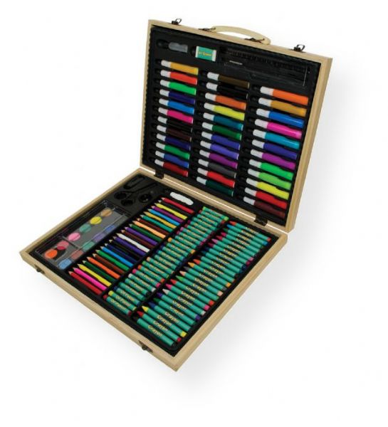 Royal & Langnickel AVS-542 Art Adventure 131 Piece Art Set; 131 piece set includes 36 mini color markers, 24 mini color pencils, 24 crayons, 24 oil pastels and more; Shipping Weight 2.82 lbs; Shipping Dimensions 12.25 x 14.42 x 2.00 inches; UPC 090672943231 (AVS542 ARTADVENTURE542 DRAWING PAINTING ARTWORK ALVIN STUDENT OFFICE)