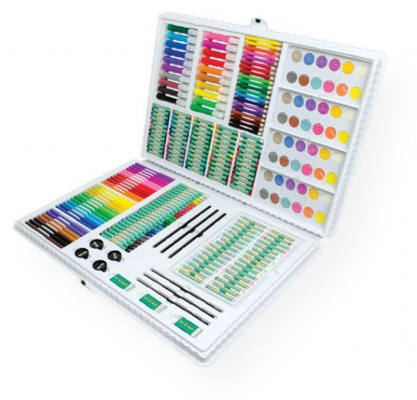 Royal & Langnickel AVS-534 Art Adventure 253-Piece Art Set; 253-piece set includes: 60 oil pastels, 48 watercolor cakes, 32 chalk pastels, 31 fine line markers, 24 crayons, 20 mini markers, 20 color pencils, 4 watercolor palettes, 4 sharpeners, 3 brushes, 3 art erasers, 3 drawing pencils, and 1 portable plastic storage case; UPC 090672943194 (AVS534 ROYALLANGNICKEL-AVS-534 ROYALLANGNICKEL-ART-ADVENTURE-AVS-534 PAINTING ART)