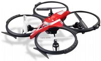 Quadrone AWQDRXCAM Transform the sky and record it; Red; 6 Axis Gyro; 2.4GHZ Remote Control; 360 Degree Turns, flips and rolls; Control Distance 150 feet; 300K Pixel camera, shoots photo and video; USB/SD cartridge included; Removable Shell for indoor/outdoor flight mode; 2 flying modes for beginner expert; UPC 888255149756 (AWQDRXCAM AW-QDRXCAM QUADRONE-XLC QUADRONEXLC AWQDRXCAMXLC AWQDRXCAM-XLC) 