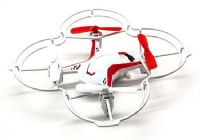 Quadrone AW-RCQ-VC Voice Controlled; Red; 3 flying speeds; 18 pre-loaded voice commands; Self leveling 6 axis gyroscope; 2.4GHZ Remote Control; 360 degree turns, flips and rolls; Corner crash guards and landing gear included; UPC 888255141071 (QUADRONE VOICE CONTROL QUADVOICE AW-RCQ-VCCAM VOICE-AWRCQVC) 