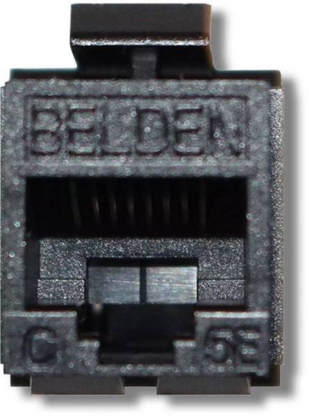  Belden Wire and Cable AX101310 CAT5e Modular Jack, 1 x RJ-45 Female Network, Black Color, IDC termination, A/B universal wiring, Copper Alloy Contact Material, Gold Contact Plating, Female, Plastic Housing Material, Weight 0.024 Lbs (BELDENAX101310 BELDEN AX101310 AX 101310 BELDEN-AX101310 AX-101310)