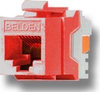 Belden Wire and Cable AX101312 TIA 606 CAT5e Modular Jack, 1 x RJ-45 Female Network, Red Color, IDC termination, A/B universal wiring, Copper Alloy Contact Material, Gold Contact Plating, Female, Plastic Housing Material, Weight 0.024 Lbs, UPC N/A (BELDENAX101312 BELDEN AX101312 AX 101312 BELDEN-AX101312 AX-101312) 