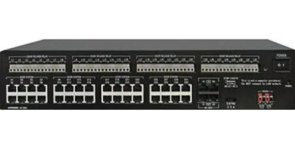 Aiphone AX-320C Station Add-On Exchange Unit - 32-Door/Sub, 4 Master station ports - RJ45, 8 Door / sub station ports - RJ45, 2 24V DC power supply input terminals, 8 Door release dry contacts , 24V AC/DC 500mA, 2 BNC composite video outputs and video switching triggers, UPC 790143416102 (AX320C AX-320C AX 320C)