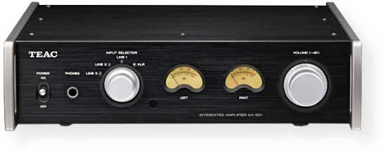 TEAC AX501B Integrated Amplifier; Black;  A fully balanced approach used for the analog circuits on the pre amplifier; Maximum 120 Watts + 120 Watts of output power for practical use (at 4ohms impedance); Toroidal core Power Transformer; Schottky Barrier diodes for power supply circuits; Full metal body; Dual analog level meters with dimmable backlight; Headphone amplifier that employs CCLC system; 3RCA analog line inputs; 1XLR analog balanced inputs; Screw type speaker terminals (AWG8 and Banan