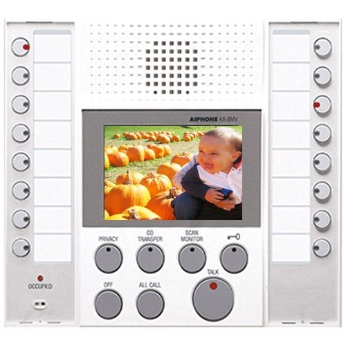 Aiphone AX-8MV-W Master Station for AX Series Integrated Audio/Video Security System - White, 3.5