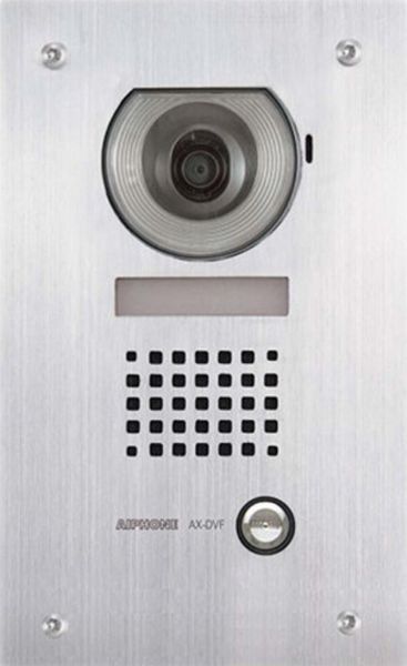 Aiphone AX-DVF Vandal-Resistant Stainless Steel Surface-Mount Color Video Door Station for AX Series Integratable Audio/Video Security System, Color video camera with audio intercom, 2-way hands-free voice communication with AX master station, Call button to initiate call to master station/stations, White LED illuminator for low light conditions, RJ45 jack for easy CAT5e connection, Flush-mounted via the included back box, UPC 790143415358 (AX-DVF AX DVF AXDVF) 
