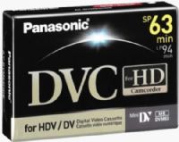 Panasonic AY-DVM63HD HD miniDV Digital Video Cassette, High Definition Recording with 1080i/720p format, 63min Standard Recording Mode (SP), 94min Long Recording Mode (LP), Satisfaction Ensured, With True Enhanced Performance, Latest Technical Development, UPC 037988015474 (AYDVM63HD AY DVM63HD AY-DVM-63HD AY-DVM63-HD) 