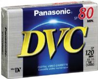 Panasonic AY-DVM80EJ Mini DV 80-minute DVC Tape, 93.1 m Length, 5.5 Thickness (micrometer), Output Level (21 MHz) more than 0, Frequency Response (21/10.5 MHz) (dB) within + or - 2, Over write (10.5/21 MHz) (dB) less than 2, C/N (21 MHz) (dB) more than -1, C/N (10.5 MHz) (dB) more than -1, Reduced tape friction, UPC 037988011360 (AYDVM80EJ AY DVM80EJ AY-DVM80E AY-DVM80) 