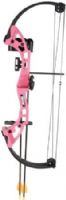 Bear Archery AYS300PR Brave Pink Right Hand Bear Bow Set; 8 & Up Suggested Age Range; 26in. Axle-to-Axle; 13.5-19in. Draw Length; Peak weight from 15 up to 25 lbs.; Durable Composite Limbs and Riser; 5.5in. Brace Height; 65% Let Off; Includes: (2) Safetyglass Arrows, Armguard, 2-Piece Arrow Quiver, Finger Tab, Whisker Biscuit Arrow Rest, 1-Pin Sight and Temporary Tattoo; UPC 754806143538 (AYS-300PR AYS 300PR AYS300-PR AYS300 PR) 