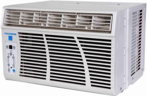 Fedders AZEY08F2B Heat/Cool Window Air Conditioner, 8000 BTU Cooling, 3500 BTU Heating, 9.8 E.E.R., 1.5 Pints Per Hours, 340 square feet Cooling Area, 280 CFM Room Air Delivery, 115 Volts, 4-way adjustable air direction, Built-in auto restart function, 3 cooling and 3 fan speeds, 24-hour on/off timer, Auto cool mode, Energy Save mode (AZEY-08F2B AZEY 08F2B AZE-Y08F2B AZEY08-F2B AER08-F2B AER08F2)