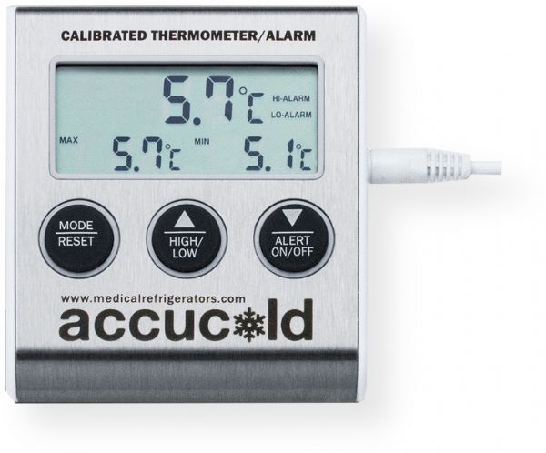 Summit AlarmKIT High/low Temperature Alarm With Nist Calibrated Temperature Readout; NIST calibrated, temperature probe is calibrated in our ISO/IEC 17025:2005 certified laboratory; Alarm sounds and screen flashes if the unit temperature rises above or falls below the high and low set points; Rear slide switch lets you switch the display from Celsius to Fahrenheit; Unit can be sent back to our ISO/IEC 17025:2005 certified laboratory for recalibration (SUMMITALARMKIT SUMMIT ALARMKIT ALARM KIT SUM