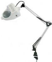 Alvin ML100 Swing Arm Magnifying Lamp, Spring suspension system for adjusting to any position, Arm height adjusts to 36" maximum, 4" diameter optically fine-ground, 3-diopter glass lens with 1.75x magnification, Two-way mounting clamp for tables up to 1 1/2" thick, White body, UPC 088354804413 (ML100  ML-100 ML 100) 