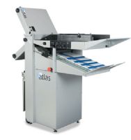 Formax Atlas Air Suction Folder; High-Speed Output: Large jobs are processed quickly at speeds of up to 27,000 pieces per hour; Powerful Air Suction Feed Table: Handles a variety of coated and non-coated stock, in a range of paper weights and sizes, up to 25.5” in length; Simple, Accurate Alignment : Squares and aligns sheets prior to feeding; Low-Pressure Air Chamber: Specially designed to control curled paper prior to entering fold rollers; Weight 265 Lbs (ATLAS) 