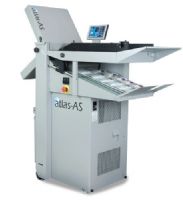 Formax Atlas-AS Air-Feed Document Folder; High-Speed Output: Large jobs are processed quickly at speeds of up to 27,500 pieces per hour; Powerful Air Suction Feed Table: Handles a variety of coated and non-coated stock, in a range of paper weights and sizes, up to 26.5” in length; 7” Color Touchscreen Control Panel: Program and make adjustments quickly and easily with graphics-based menus; Weight 265 Lbs (ATLASAS ATLAS-AS) 