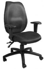Boss Office Products B1002-BK High Back Task Chair, Black, High-back styling upholstered with commercial grade fabric, Adjustable height armrests with soft polyurethane, Hooded double wheel casters. Pneumatic gas lift seat height adjustment, Adjustable tilt tension control, Frame Color: Black, Cushion Color: Blue, Arm Height: 24.5"-31" H, Seat Size: 20" W x 19" D, Seat Height: 18"-22" H, Overall Size: 30.5" W x 27" D x 38.5-44" H, UPC 751118100211 (B1002BK B1002-BK B1002BK) 