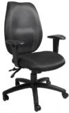 Boss Office Products B1002-SS-BK High Back Task Chair with Seat Slider, Black, High-back styling upholstered with commercial grade fabric, Adjustable height armrests with soft polyurethane, Adjustable tilt tension control, Seat tilt lock allows the seat to lock throughout the tilt range, Frame Color: Black, Cushion Color: Black, Arm Height: 24.5"-31" H, Seat Size: 20" W x 19" D, Seat Height: 18"-22" H, Overall Size: 30.5" W x 27" D x 38.5-44" H, UPC 751118022711 (B1002SSBK B1002-SS-BK B1002SSBK) 